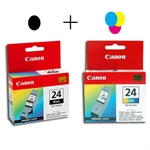Canon Pack tinteiros BCI-24 (preto) + BCI-24 (tri-color) | CANB-BCI24B24C